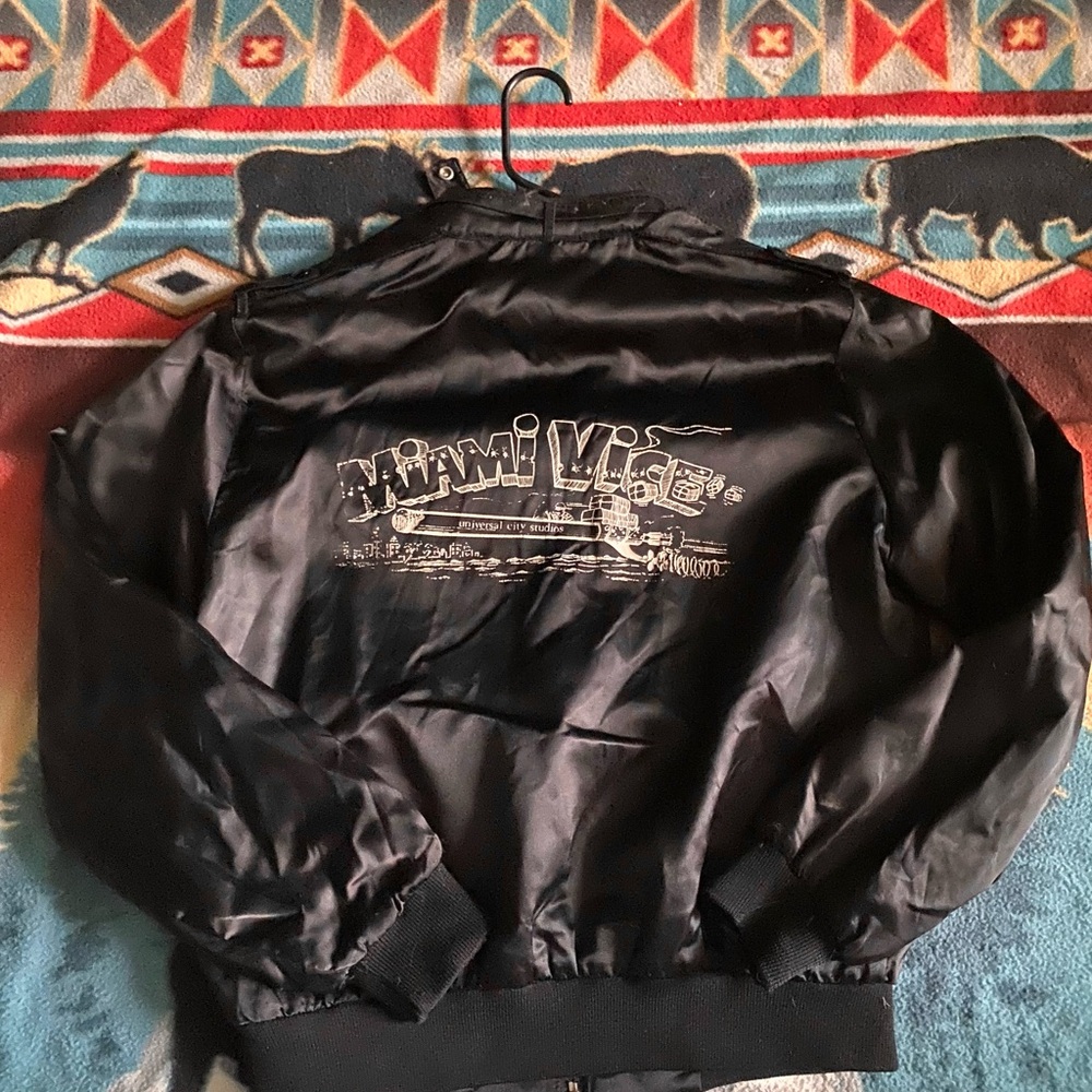 Vintage Black Miami Vice Graphic Jacket - Picture 1 of 11